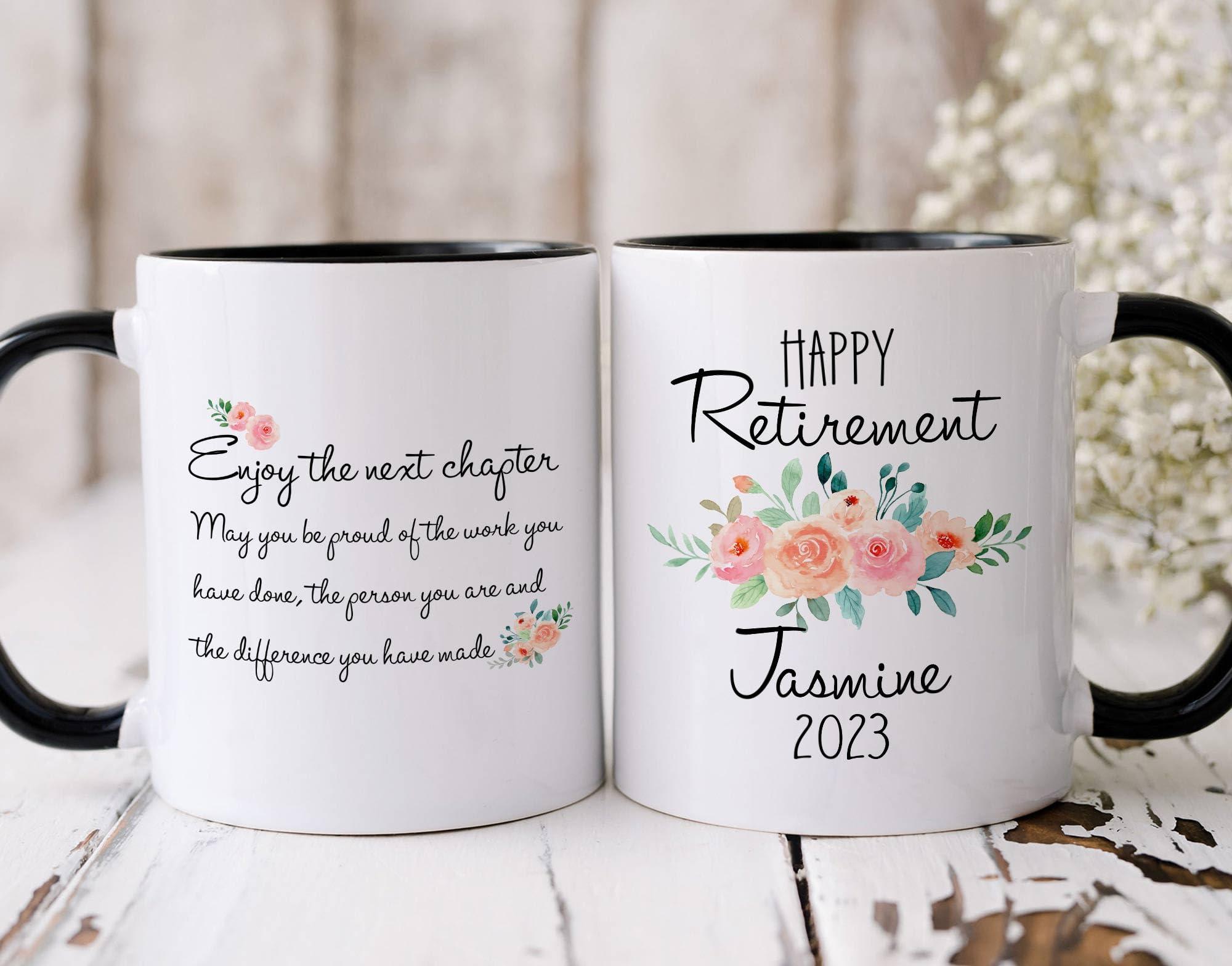 Dalatso Personalized Retirement Mug, Custom Name Coffee Mug, Custom Mugs For Mom Grandma Coworker Friends, Happy Retirement Gifts For Women, Retired Gift Idea Retired Grandparent, Coworker Gifts for Her