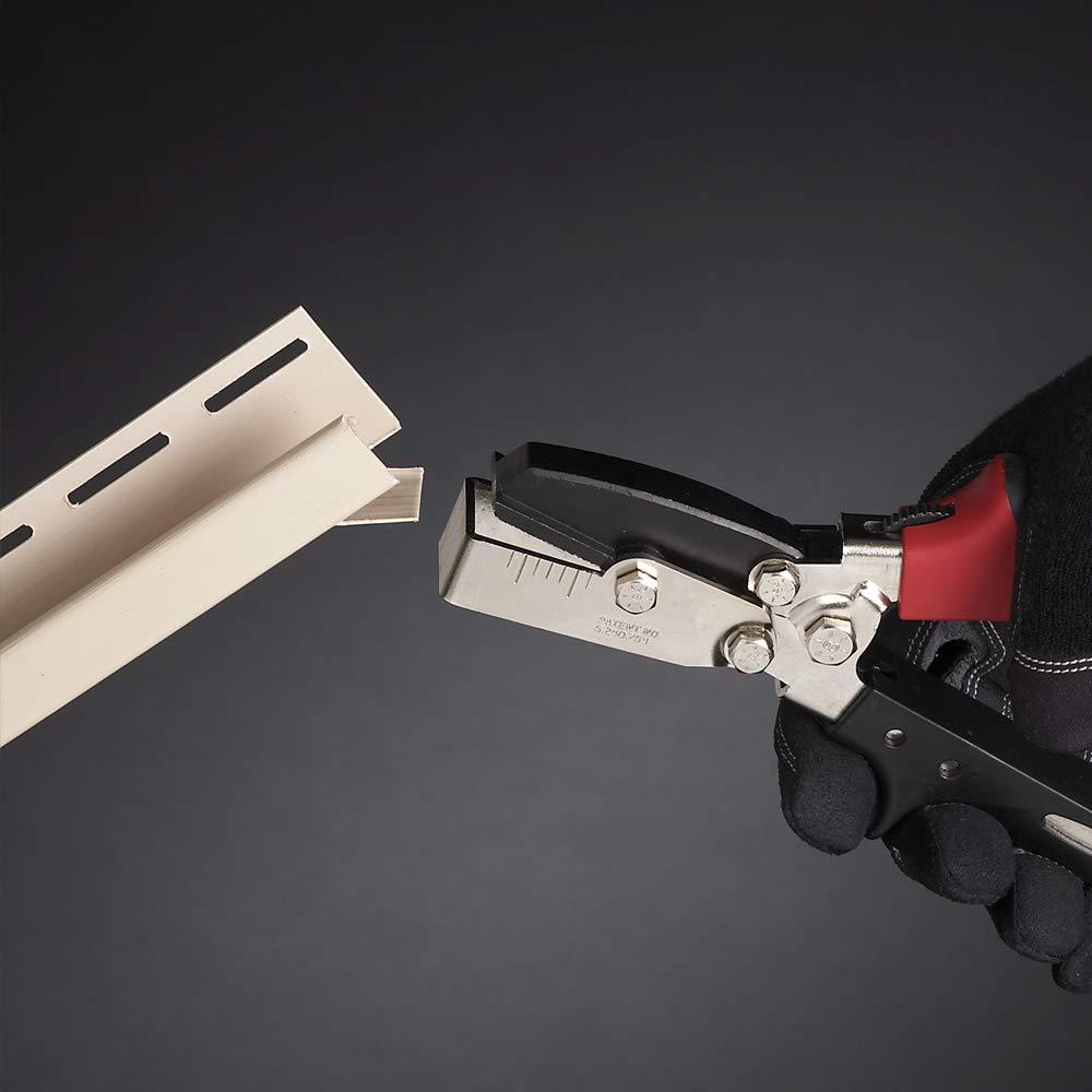 Malco Malco REDLINE J Channel Cutters 1 knockout for drain tabs, downstream notch cutouts and miter trim cuts JCC75R - Ergonomic Handle