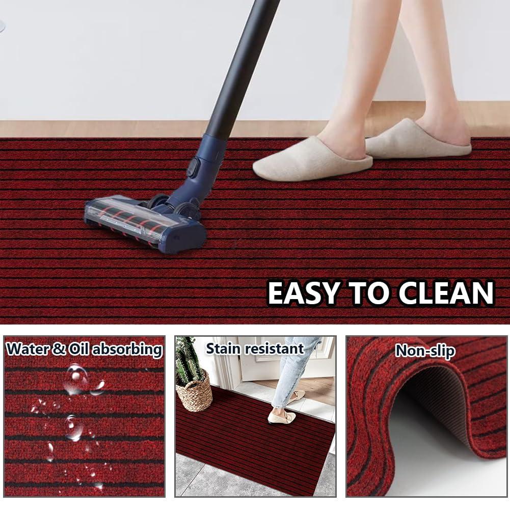 LITA LITA Customized Size 2ft~82ft Runner Rug Indoor Outdoor Rug Utility Carpet Runner, Area Rugs with Non-Slip Rubber Backing for Hallway Kitchen Balcony Garage Stair Laundry, Christmas Red, 3\' x 36\'