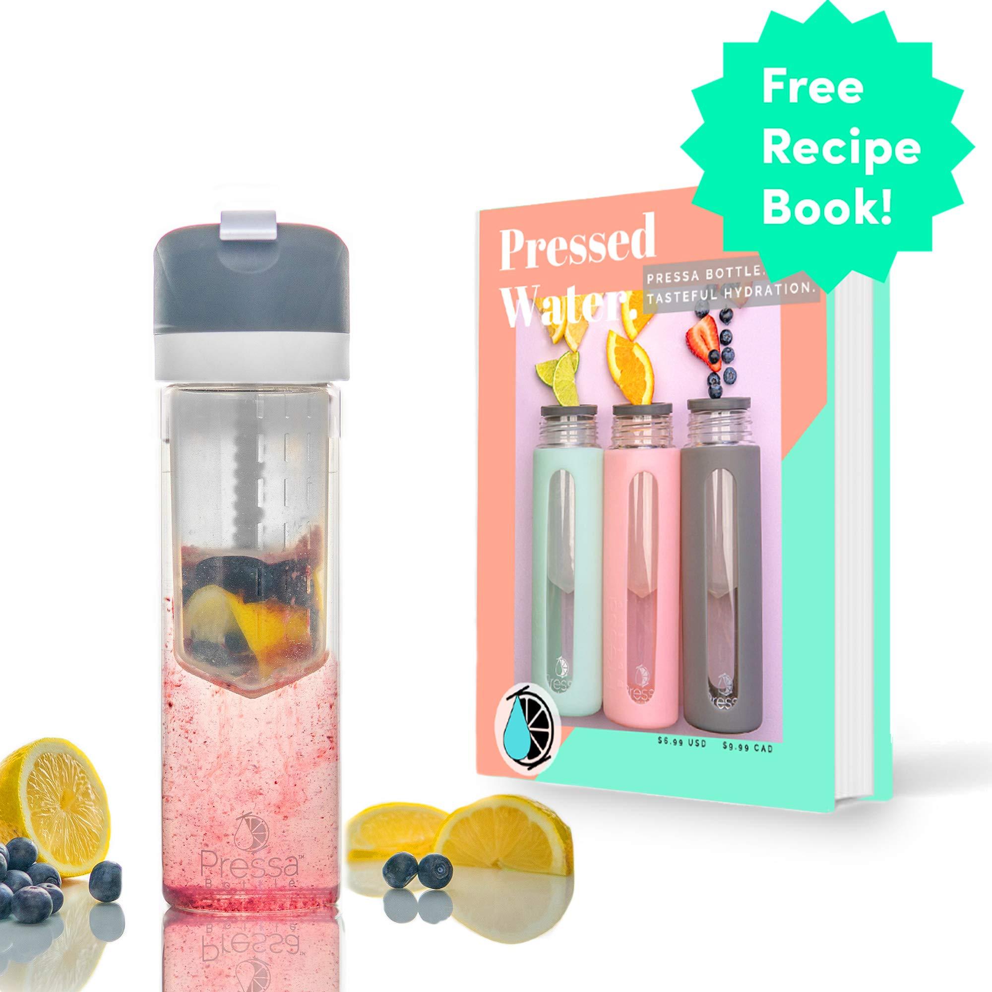 Pressa Bottle Pressa Bottle Squeeze System Fruit Infused Water Bottle Infuser BPA Free 24 OZ Recipe eBook