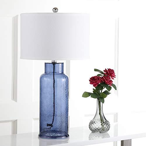 Safavieh SAFAVIEH Lighting Collection Glass Bottle Blue 30-inch Bedroom Living Room Home Office Desk Nightstand Table Lamp Set of 2 (LED Bulbs Included)