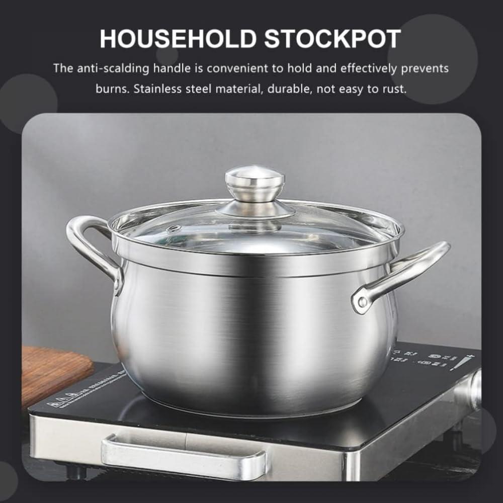 LRTYZBD LRTYZBD Stainless Steel Saucepan Stainless Steel Saucepan Stainless Steel Cookware Stockpot Induction Pot with Lid Kitchen Soup Pot Nonstick Stockpot 5L for Home Cooker Oven Pans Oven Pans