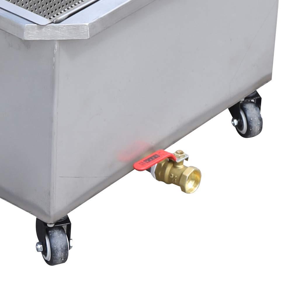 DENEST Mobile Fryer Filter 55L Oil Filter Machine 550W Frying Oil Filter System 11OV/60HZ Commercial Oil Filtration System