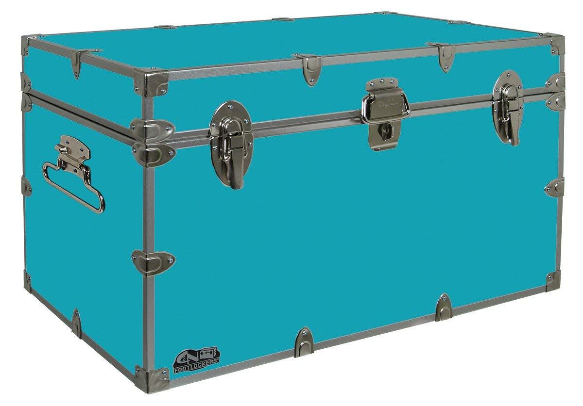 C&N Footlockers C&N Footlockers - XL Graduate Storage Trunk - Made in the USA - STEEL Footlocker for College Dorm Room & Summer Camp - 32 x 18 x 18.5 Inches (Teal)