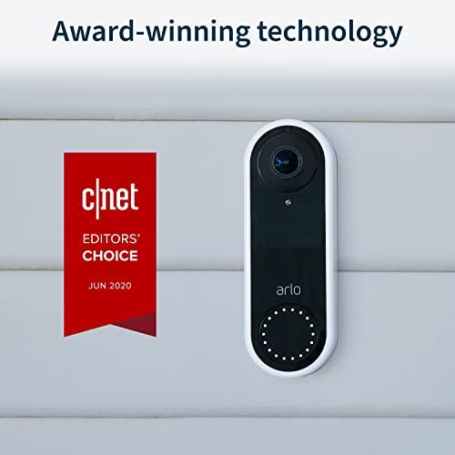 Arlo Arlo Essential Wired Video Doorbell - HD Video, 180 View, Night Vision, 2 Way Audio, Black - AVD1001B