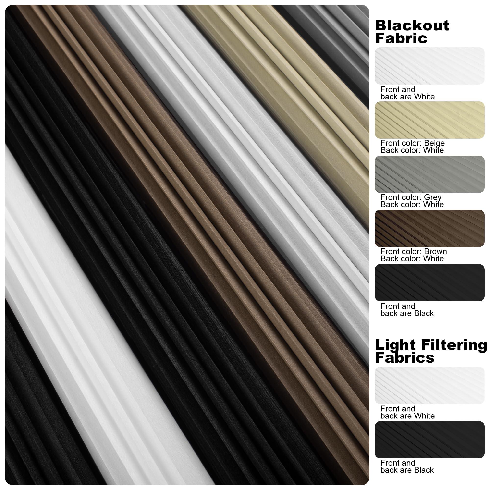 Doing-X Doing-X Color-Matched Cellular Shades Top Down Bottom Up Honeycomb Blackout Light Filtering Blinds Blackout Cordless Window Blinds Easy to Install Cellular Shade for Windows,White,24" W x 44" H