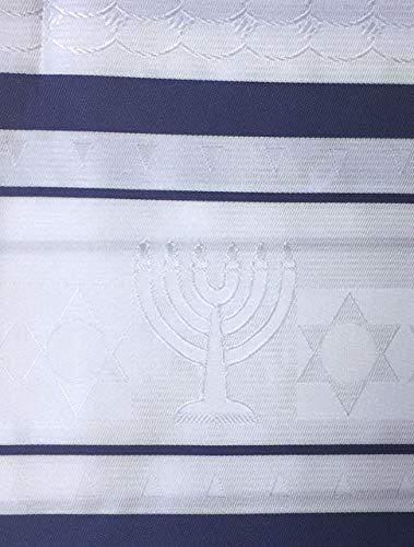 Zion Talis Menorah Navy Blue Tallit Set (24" x 72")