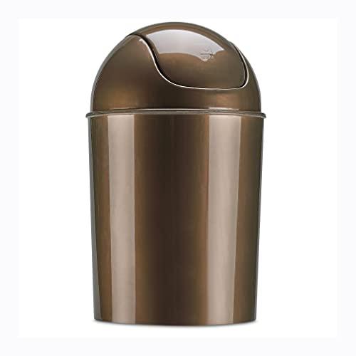 Umbra Umbra Mini Waste Can 1-1/2 Gallon with Swing Lid, Bronze, Grey/Steel