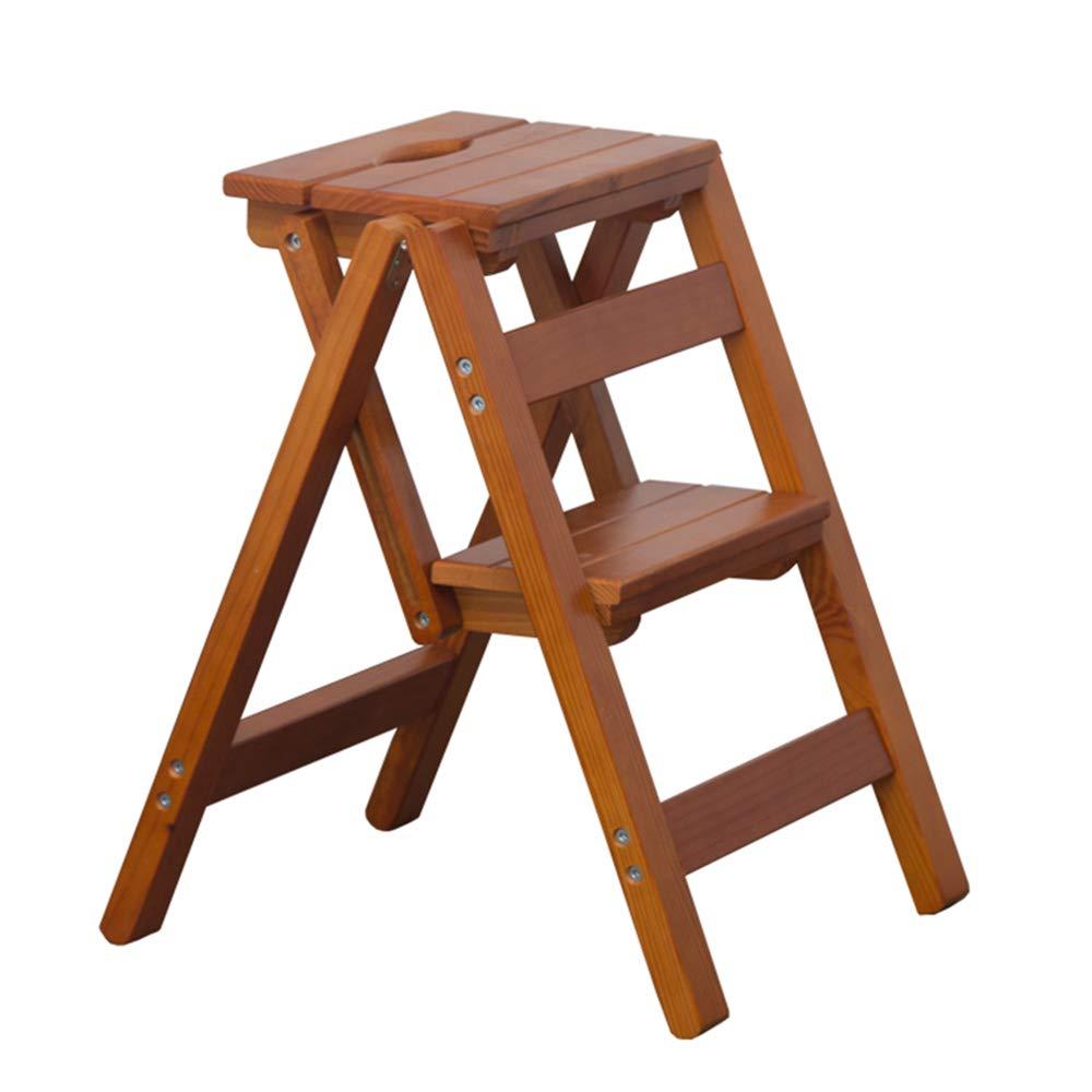 necessities Ladder Home Two-Story Ladder Shelf-Foldable Telescopic/Convenient Storage, Environmentally Friendly Solid Wood Ladder Wooden Folding Ladder