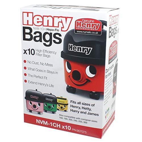Numatic Numatic NVM-1CH Numatic Henry and James Cleaner Bags, Pack of 10