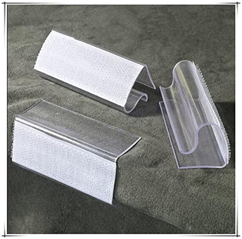 Odowalker Odowalker 50 Pieces Table Skirt Clips Clear Plastic with Hook Fastener for Table Cover Table Skirting Tablecloth Table Edge (0.6\"-0.8\"(Strip Shape))