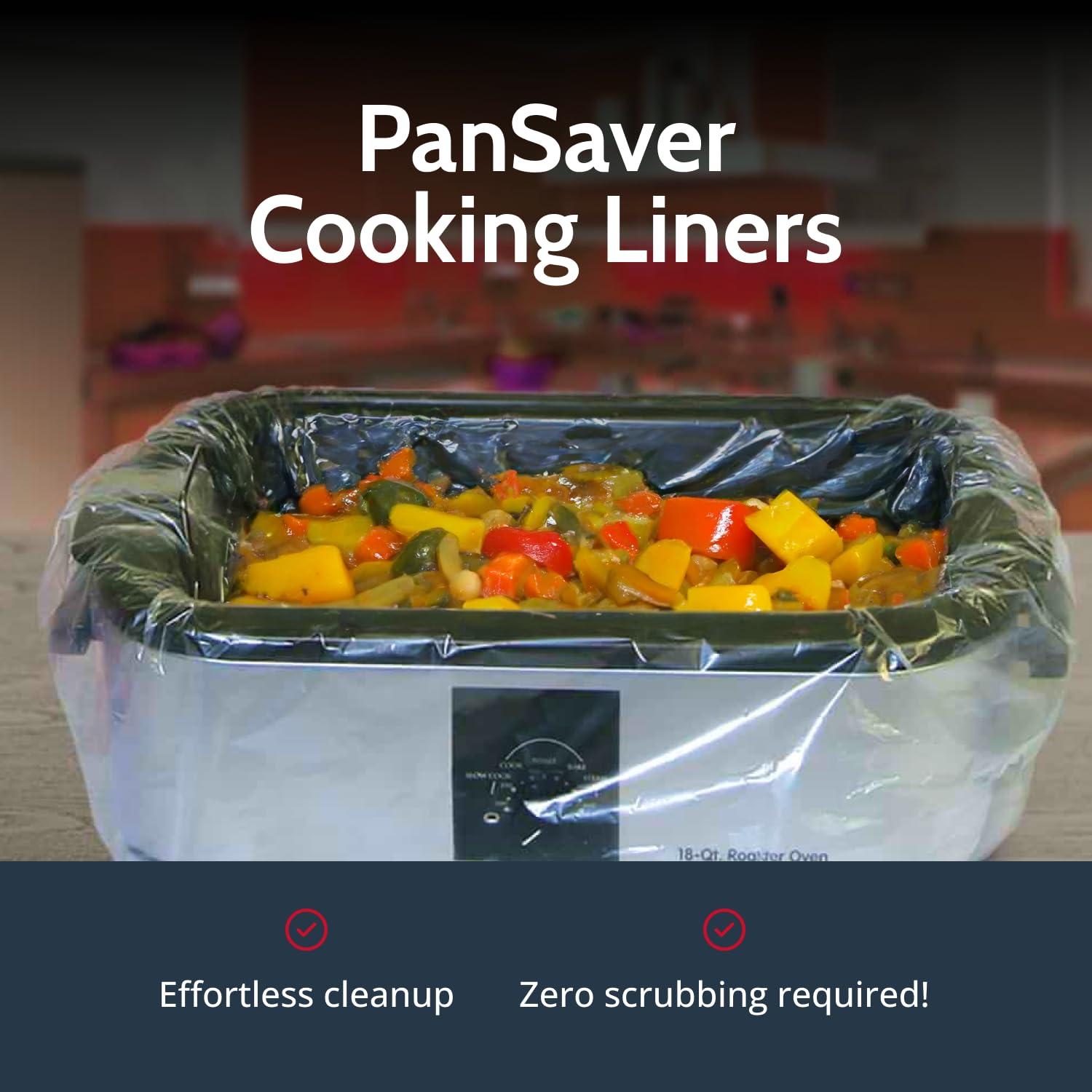 PanSaver PanSaver Cooking Liners - Disposable Electric Roasting Pan Liners for Instant Cleanup with No Scrubbing - Foil, 2 Count