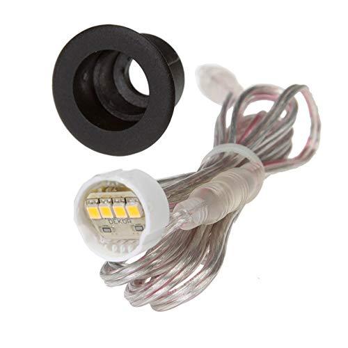 DEKOR DEKOR LED Recessed Stair Lights Step Lighting for Indoor Outdoor Use (Hammered White, Indoor Light Kit)