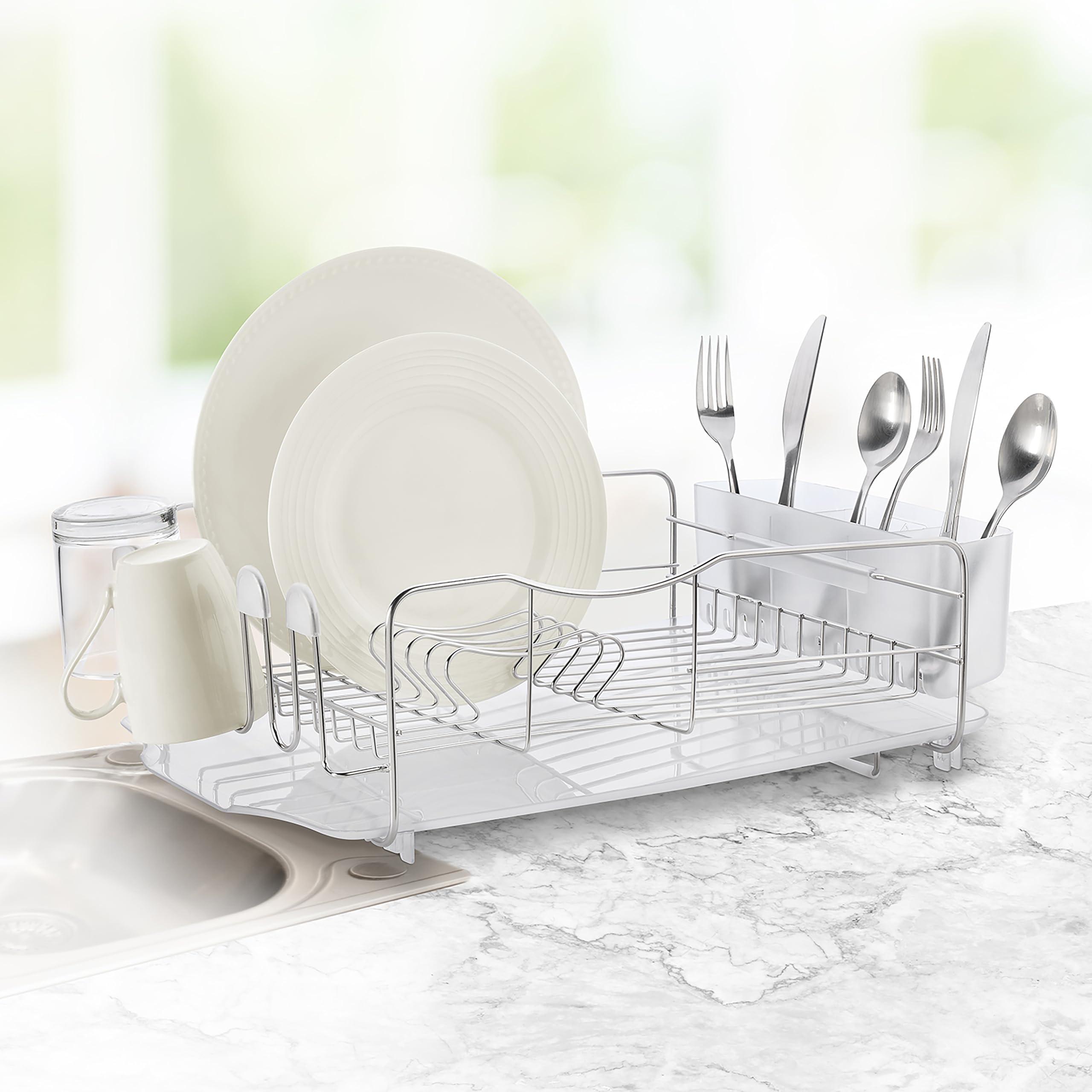 Polder Polder Advantage 3-Piece Stainless Steel Dish Rack, Kitchen Organization and Storage, Dish Drying Rack for Kitchen Counter, 20.3\" x 13.8\" x 6.3\"