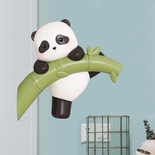 Whbbbj Whbbbj Panda Bamboo Wall Decoration, Panda Bamboo Wall Hanging Sculpture, Creative Panda Wall Decor, Panda Bamboo Staue Ornament, Modern Resin Panda Statues, for Room Bedroom Wall Decoration Pendant