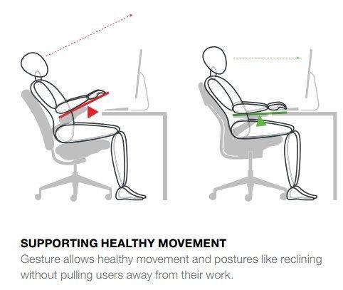 Steelcase Steelcase Gesture Task Chair: Shell Back - Platinum Metallic Frame/Base/Seagull Accent - Adjustable Lumbar Support - Standard Carpet Casters