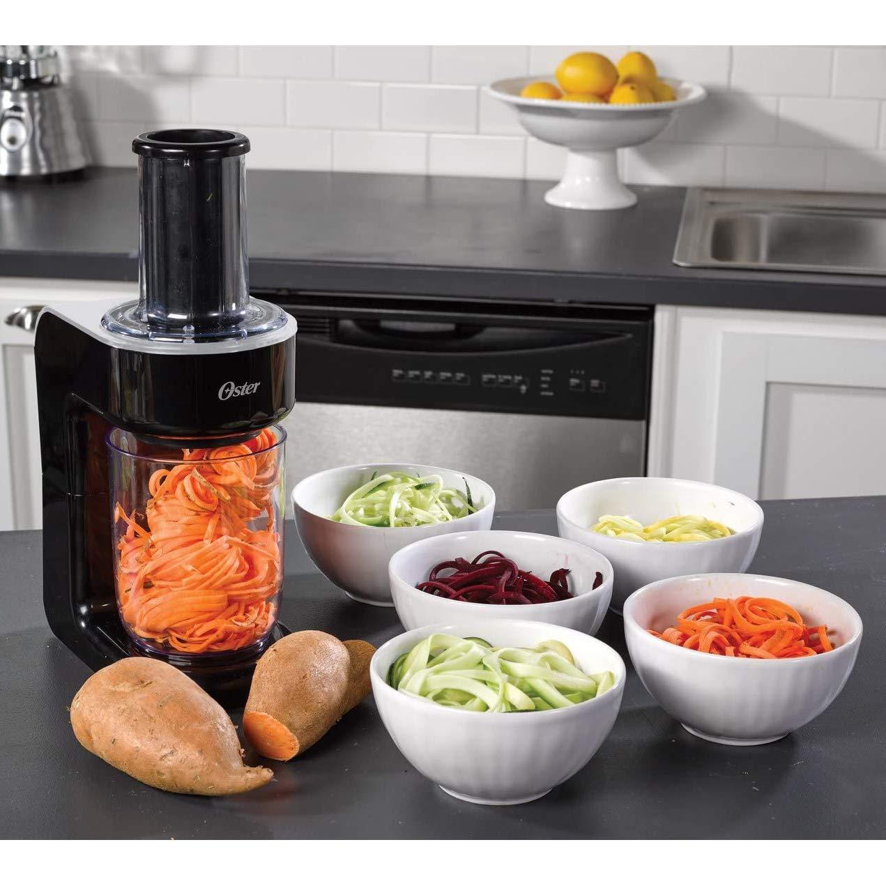 Oster Oster Easy-to-Use Electric Spiralizer with 2 Spiralizer Blades (sized for spaghetti and fettuccine noodles), Black