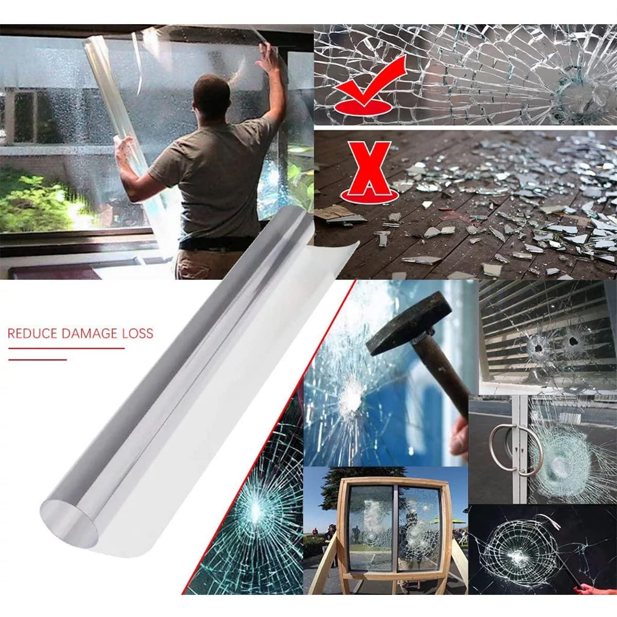 ECYC ECYC 4 Mil Clear Safety Window Film, 19.69x39.37 inch Shatterproof Window Film Glass Window Protective Film Anti Shatter Film Glass Door Explosion Proof Security Film for Home Office