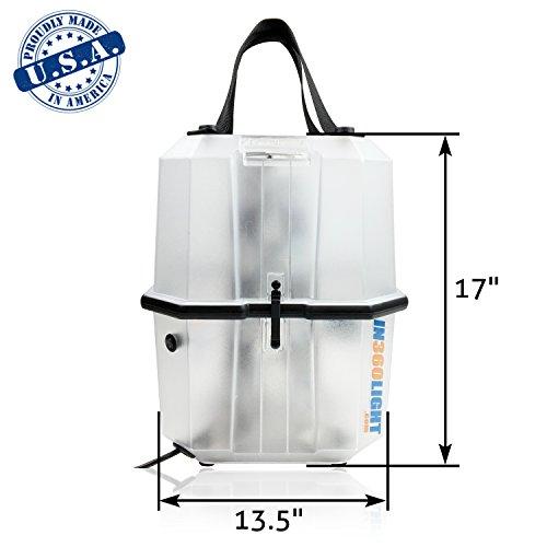 In360Light Portable LED Work Light 20,000 Lumens, Professional Lighting Dispersed in 360 Degrees, Weather Resistant Durable Indoor Outdoor Use with Telescoping Tripod Stand