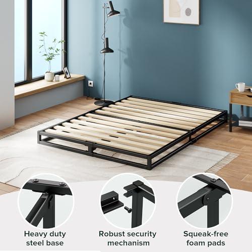 Zinus Zinus Joseph Low Profile 6 Inch Platform Bed Frame, Wood Slat Support, No Box Spring Needed, Eco Friendly WonderBox(TM) Packaging, Easy Assembly, Black, Twin