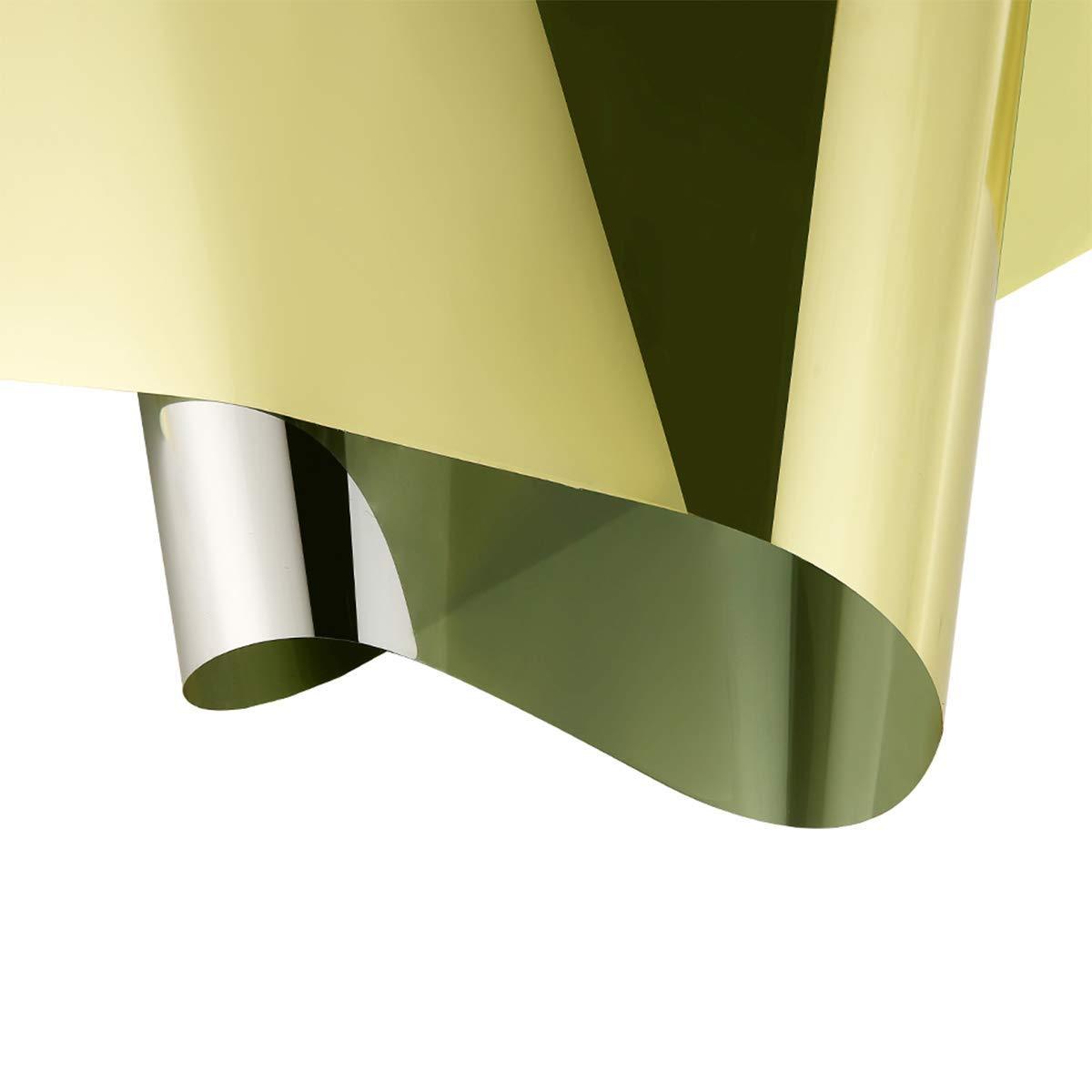 Kinsolar Reflective Privacy Window Film One Way Mirror Film Self-Adhesive Heat Control Window Tint Vinyl Sun Blocking for Glass See Out not in, 35.4Inch x 16.5Feet, Gold Silver