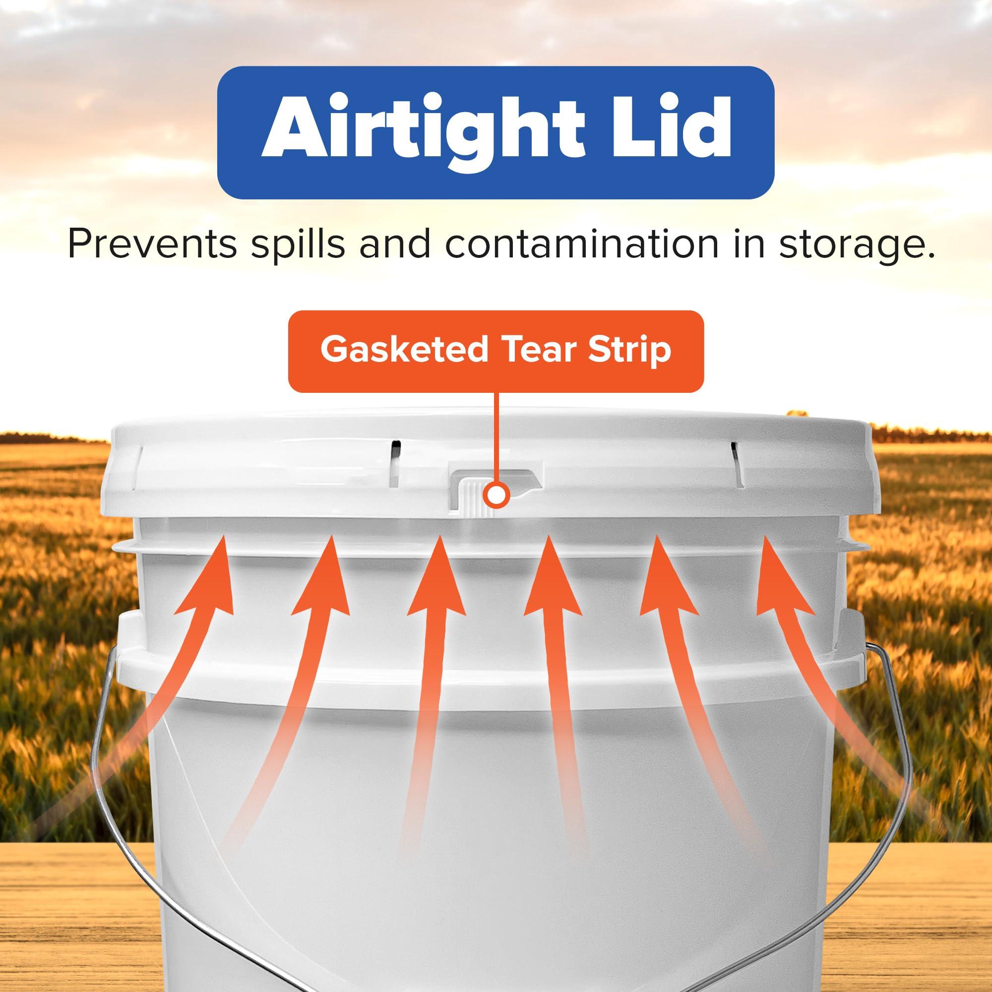 ePackageSupply ePackageSupply 5 Gallon White Bucket Pail Container with Airtight Lid I Food Grade Bucket | BPA-Free I Heavy Duty & Durable | 90 Mil Thick Premium HPDE Plastic | 1 Count |Made in USA