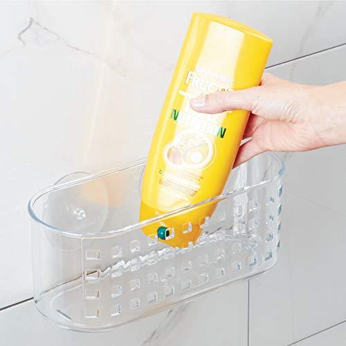 iDesign iDesign Plastic Shower Caddy and Bathroom Organizer Basket with Suction Cups 10.2x4.8x4.35, Clear