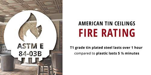 American Tin Ceilings American Tin Ceilings [5 Pack 24\" x 24\" 100% Tin Nail-Up Ceiling Tiles | Pattern #1 Brushed Satin Nickel Square Pattern Design with Modern Beveled Squares for Ceilings & Kitchens
