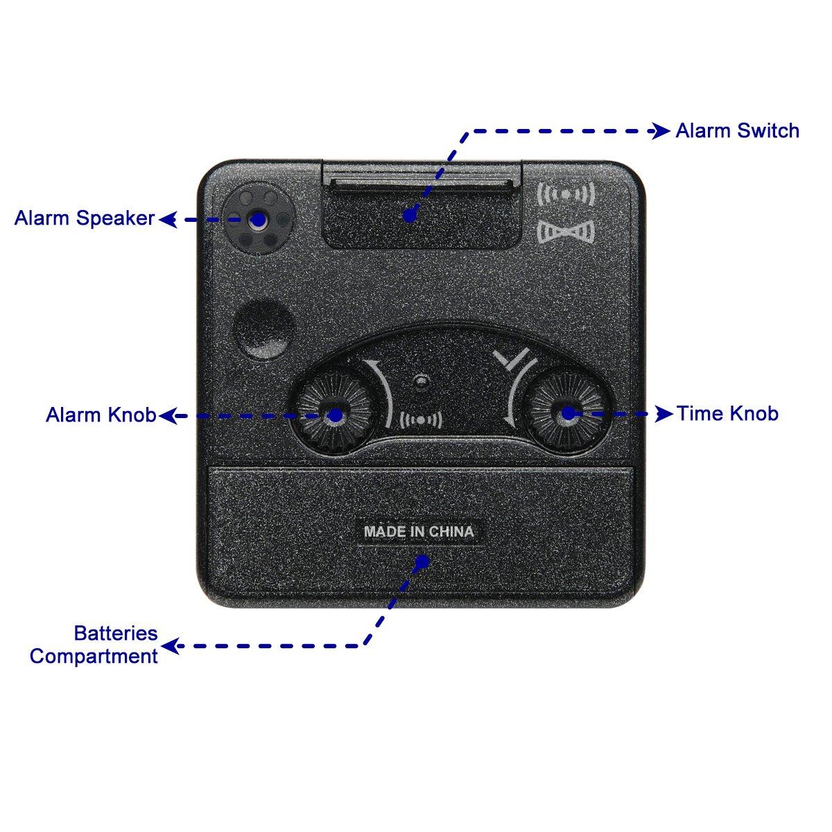 Peakeep Peakeep Ultra Small, Battery Travel Alarm Clock with Snooze and Light, Silent with No Ticking Analog Quartz (Black)