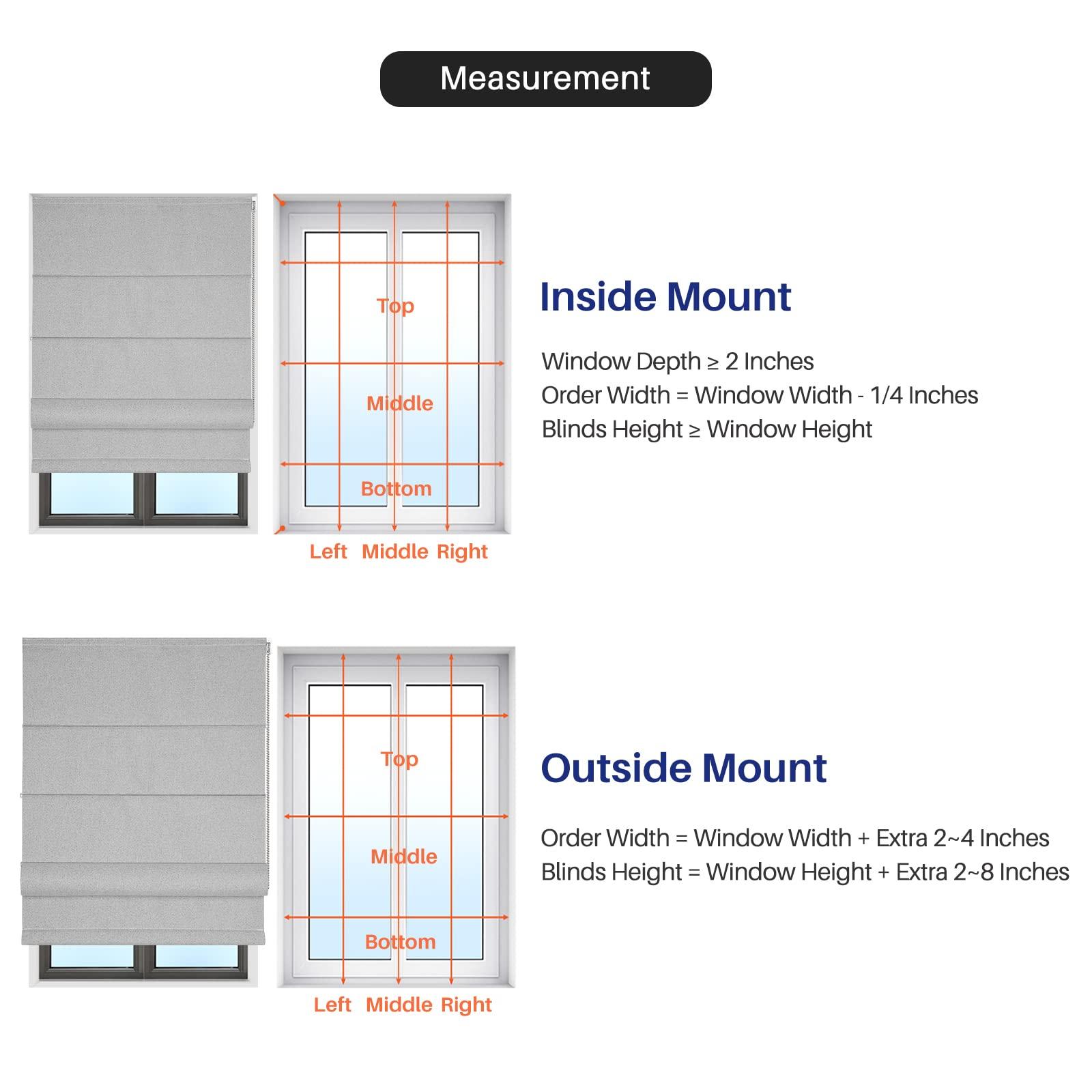 Hiifroy Hiifroy Roman Shades for Windows, 100% Black Out Thermal Insulated Heat Blocking Room Darkening Window Blinds for Home Living Room Decor,Blackout Linen 60" W x 66" H