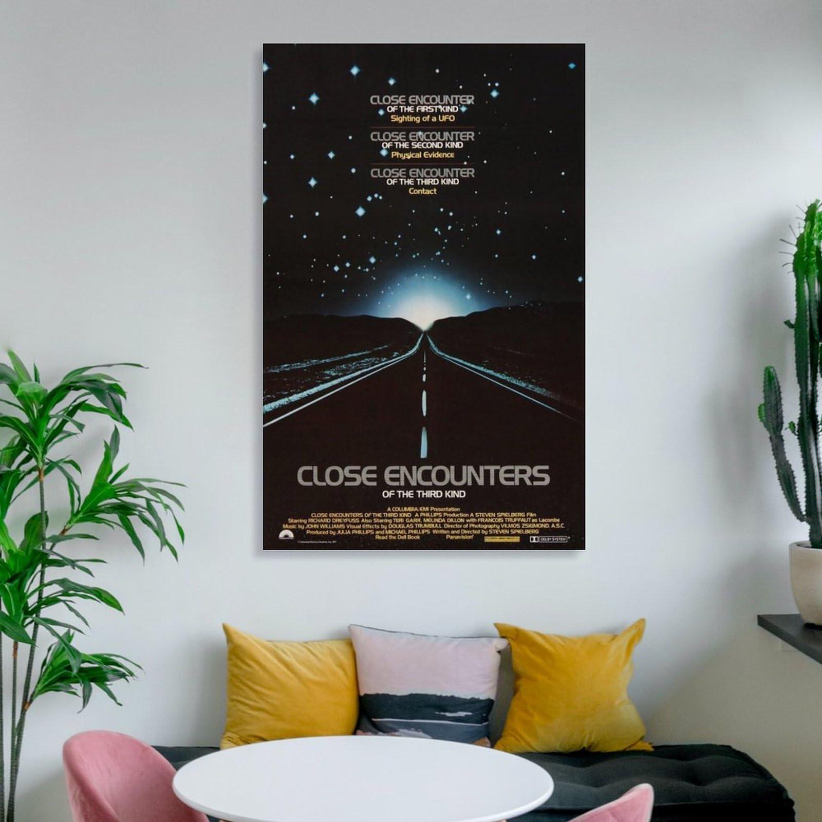 generic generic Retro Poster Close Encounters Of The Third Kind of Movie Poster 1 Poster Decorative Painting Canvas Wall Art Living Room Posters Bedroom Painting 16x24inch(40x60cm), Frame-style