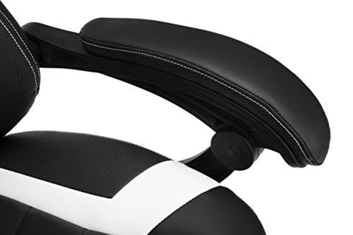 RESPAWN RESPAWN 110 Ergonomic Gaming Chair with Footrest Recliner - Racing Style High Back PC Computer Desk Office Chair - 360 Swivel, Adjustable Lumbar Support, Headrest Pillow, Padded Armrests - 2021 White