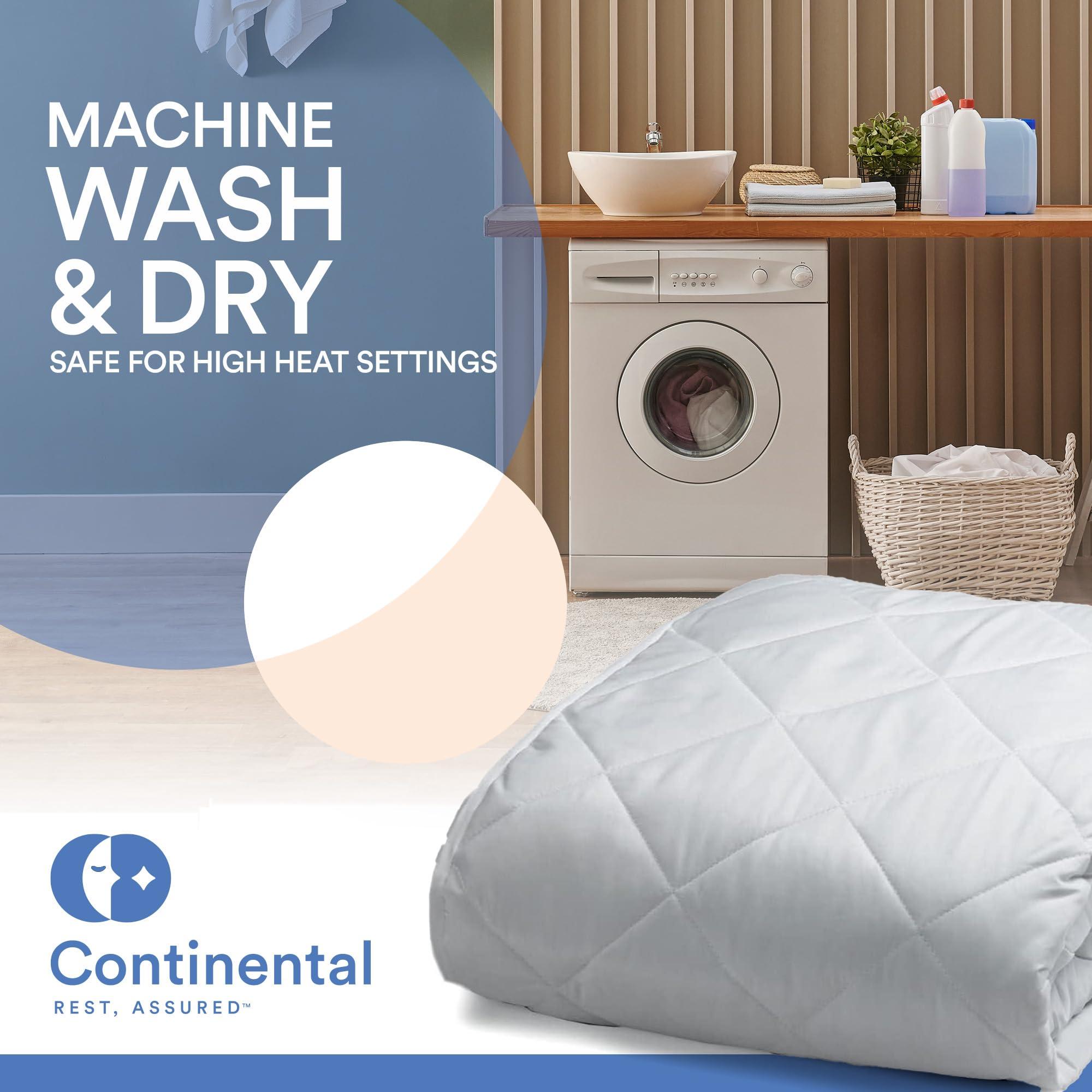 Continental Bedding Continental Bedding Queen Size Waterproof Mattress Protector Sheet- Quilted Fitted Mattress Cover - Premium Cotton Mattress Bed Pad Topper Up to 18 Inches Deep - Machine Washable - 300 Thread Count