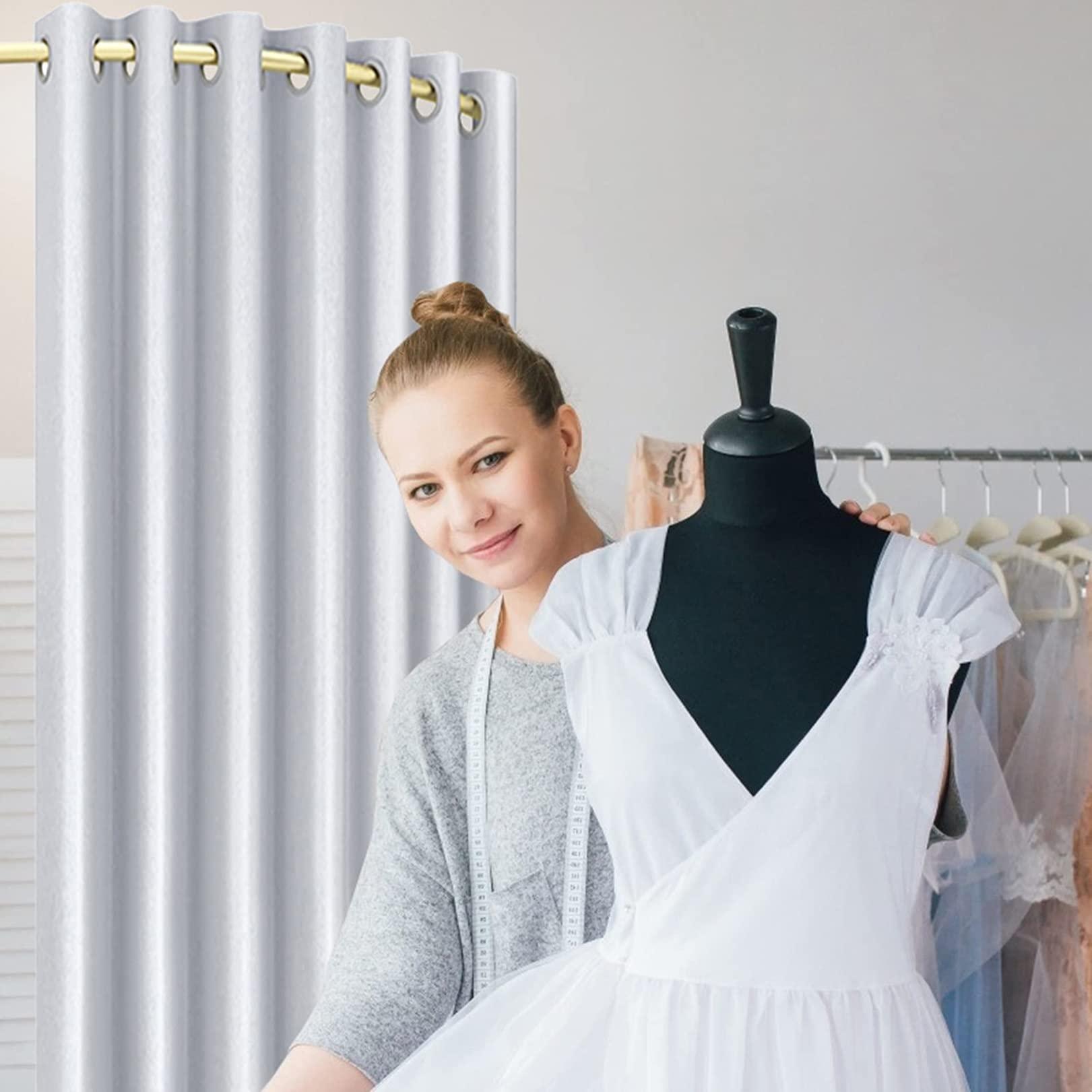 WXZX Clothing Store Fitting Room,U-Dressing Room,portable Simple Mobile Changing Room High Shading Rate Curtain Kit,Area Metal Track Locker Room For Shopping Malls,for Office Outdoor Activity And The Mall