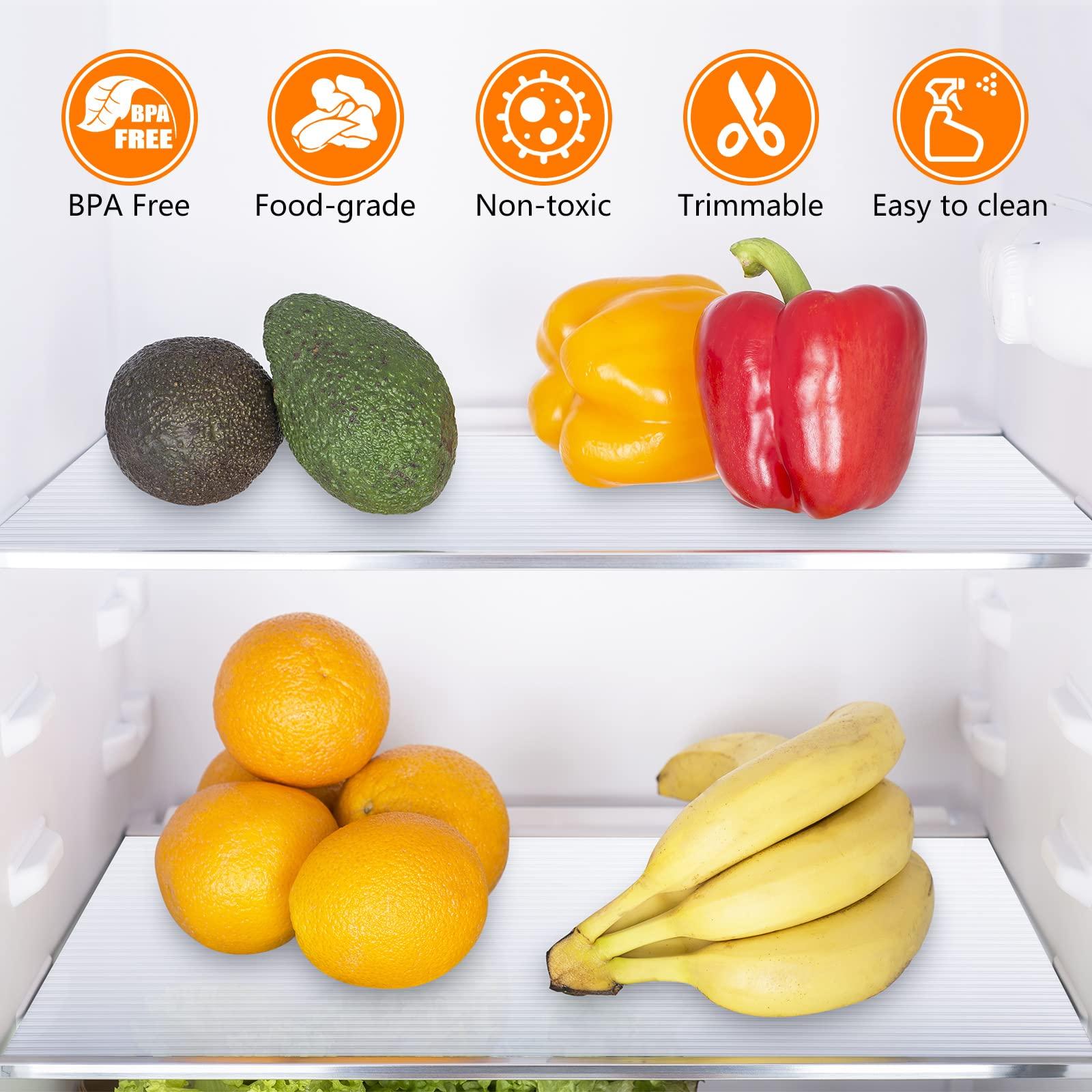 Smartshelf Shelf Liners for Kitchen Cabinets Non Adhesive Drawer Liner EVA Material Cupboard Mat Waterproof Refrigerator Mats Washable Fridge Liner for Cupboard and Desks Clear Shelf Liner 11.8 x 393.7 Inches