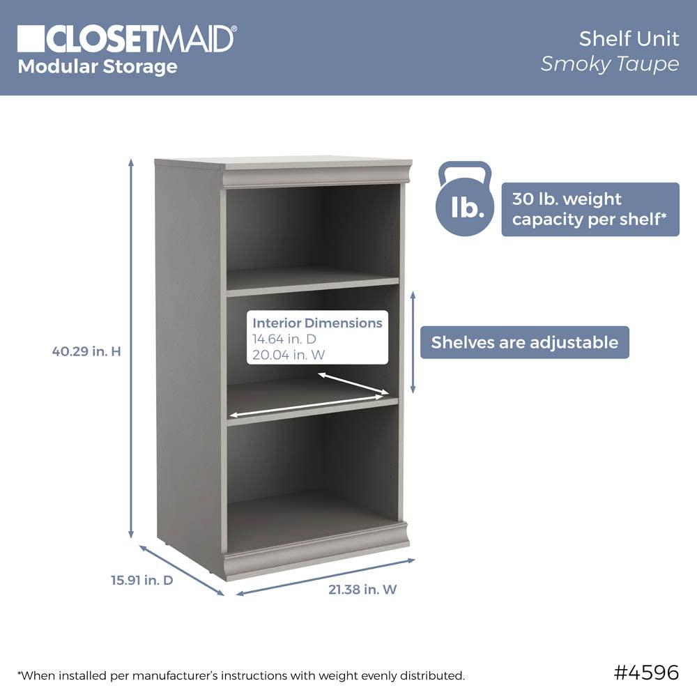 ClosetMaid ClosetMaid Modular Storage Shelf Unit with 3-Shelves, Taupe