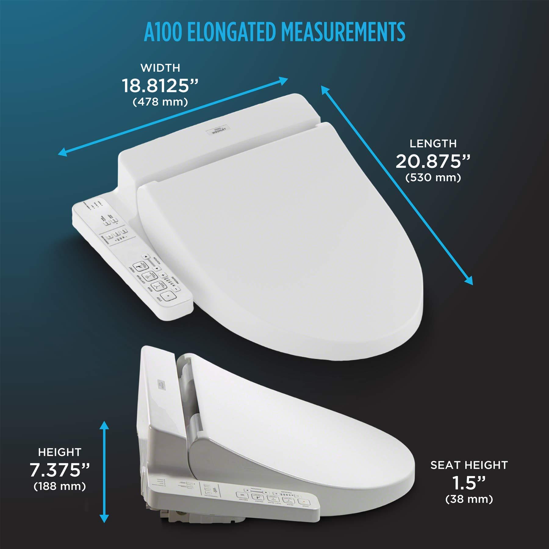 TOTO TOTO SW2014#01 A100 Electronic Bidet Toilet Cleansing Warm Water and Heated Seat, Elongated, Cotton White