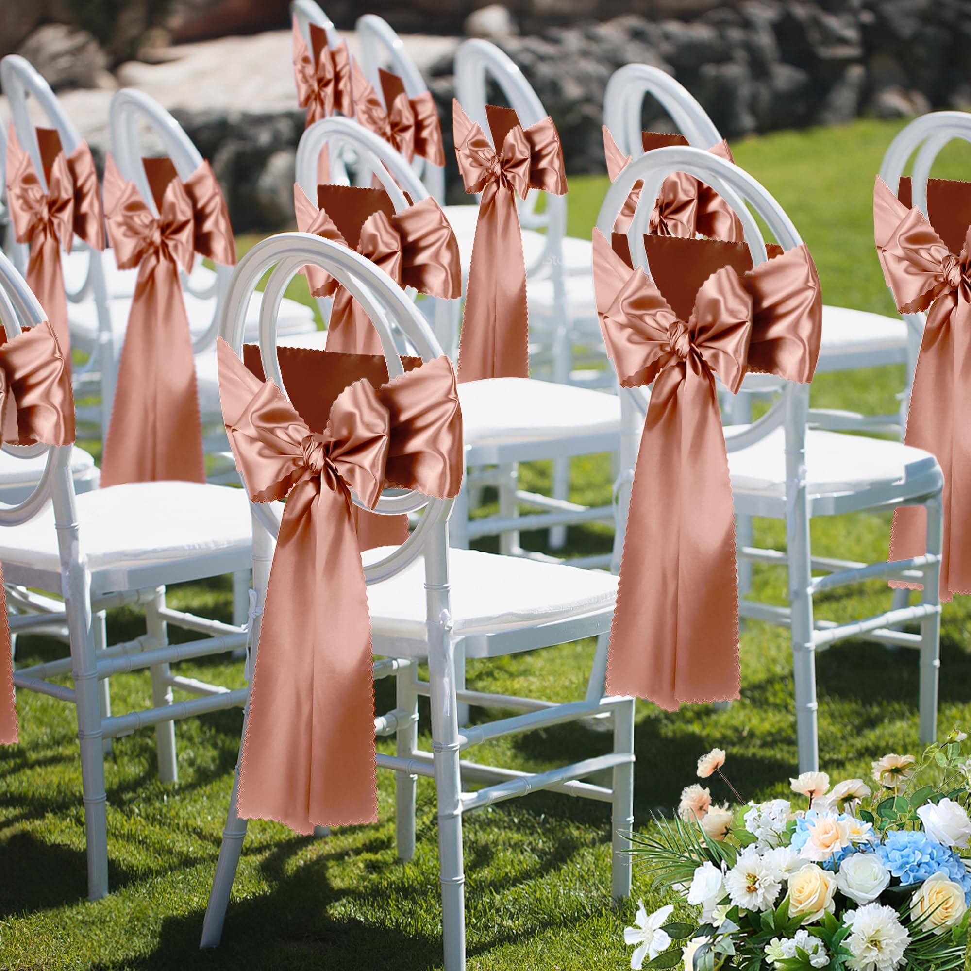 VACVELT VACVELT 6 Pack Satin Table Runners 12 x 72 Inches Long, Rose Gold Table Runners Wedding Table Runner Decorations, Bright Smooth Table Runners for Birthday Party Banquet Graduation Engagements