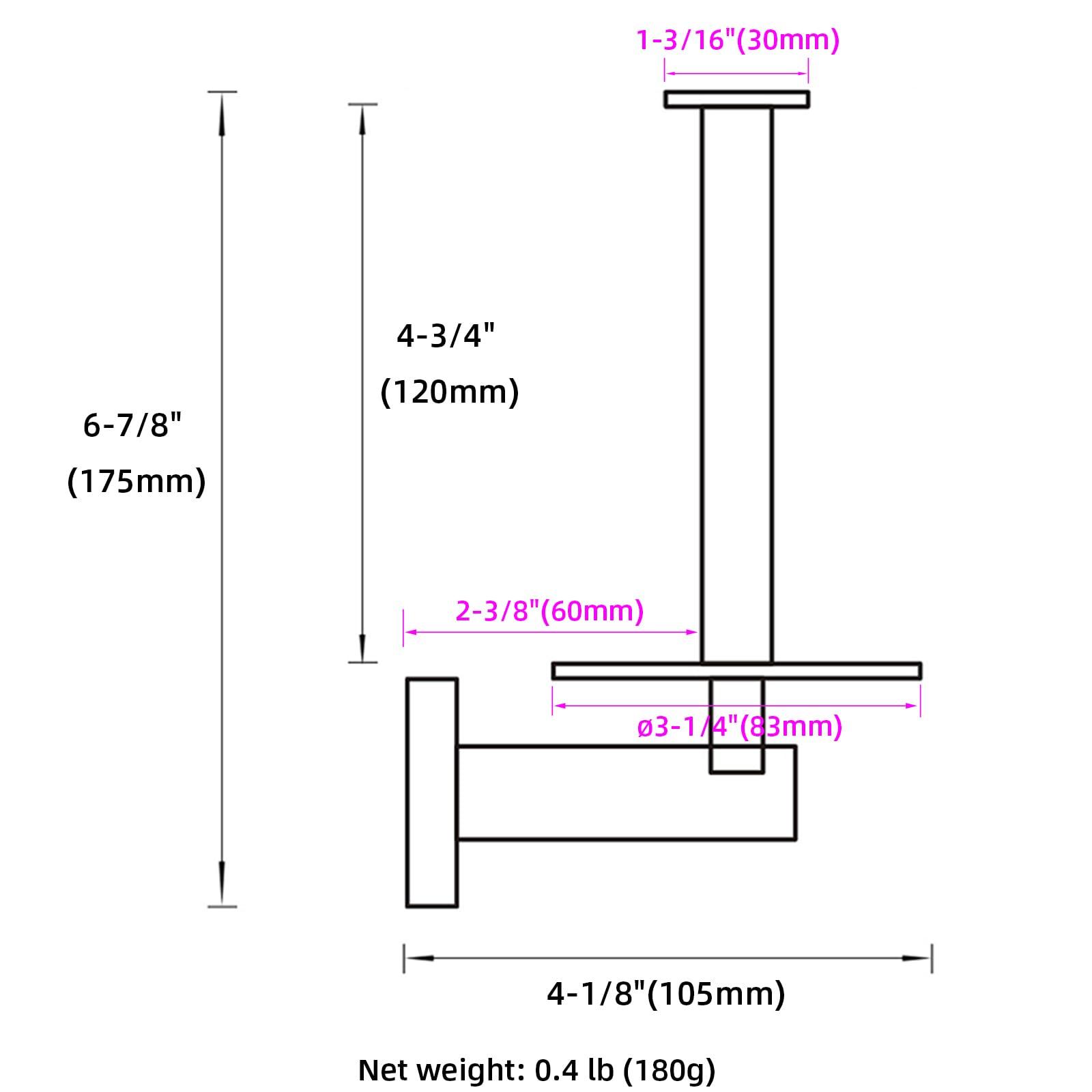 Aomasi Vertical Toilet Paper Holder, Aomasi SUS304 Stainless Steel Toilet Tissue Roll Hanger with Round Plate, Bathroom TP Roll Organizer, Wall Mounted, Brushed Nickel