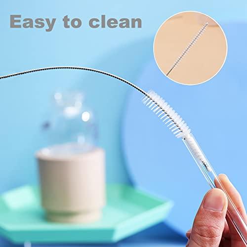 Ajedrmy 8 Pack Replacement Straw for Stanley Adventure Quencher 40 oz 30 oz Cup Tumbler, Reusable Straws for Stanley 40 oz & Simple Modern Tumbler with Handle, with Cleaning Brush for Stanley Cup Accessories