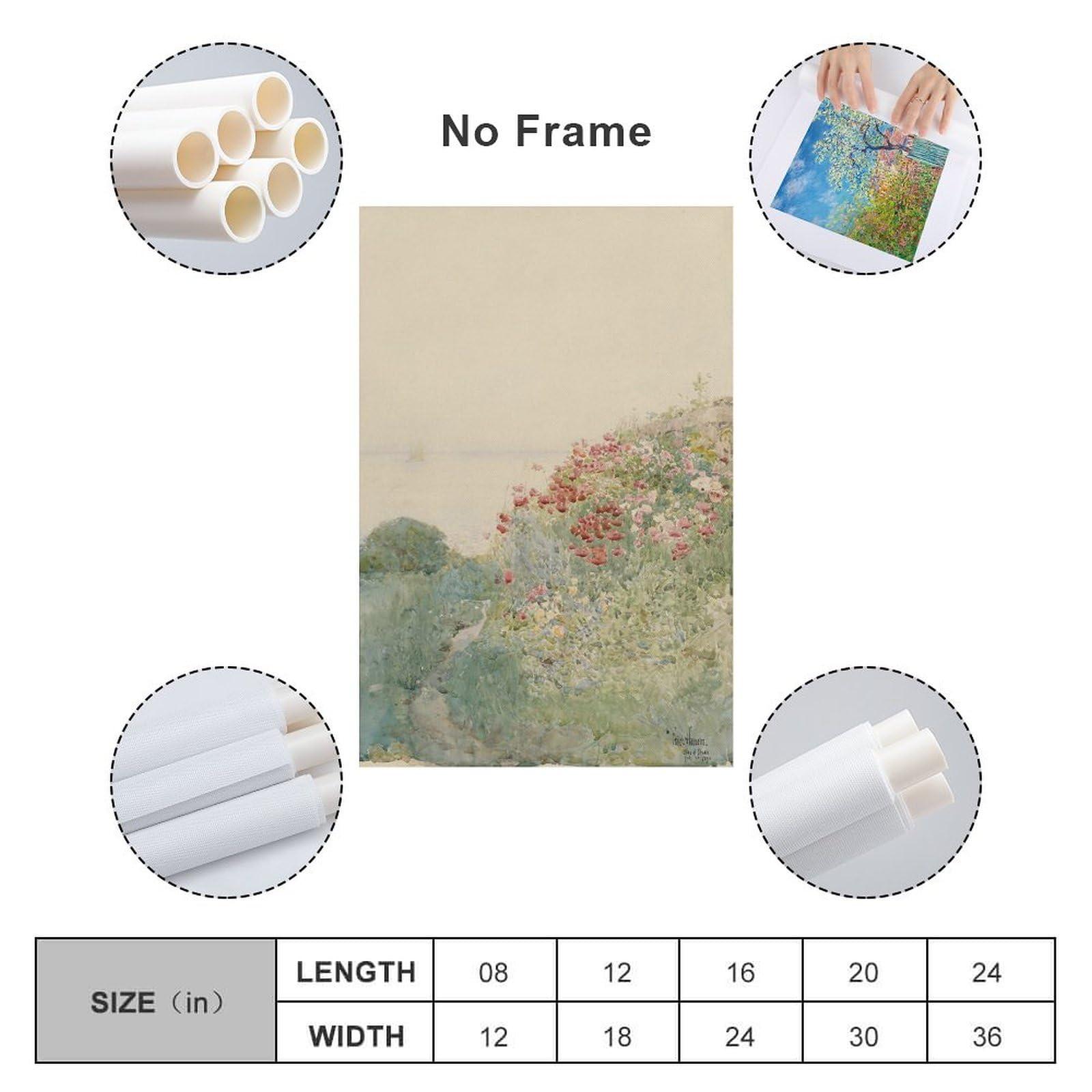 Generic Frederick Childe Hassam Field of Poppies Isles Of Shoals Painting On Canvas Wall Art Poster Scroll Picture Print Living Room Walls Decor Home Posters 20x30inch(50x75cm)