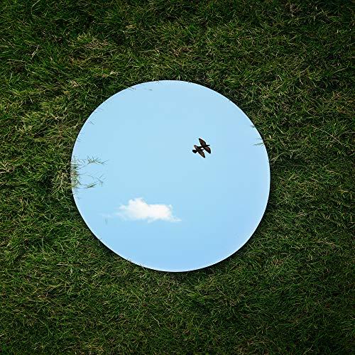 WGVI WGV Large Round Mirror Plate 16\" Diameter, 4 mm Thickness, Frameless Sanded Edges, Quality Thick Candle Tray, Home Event Party Wedding Table Centerpiece Wall Decor, 1 Piece