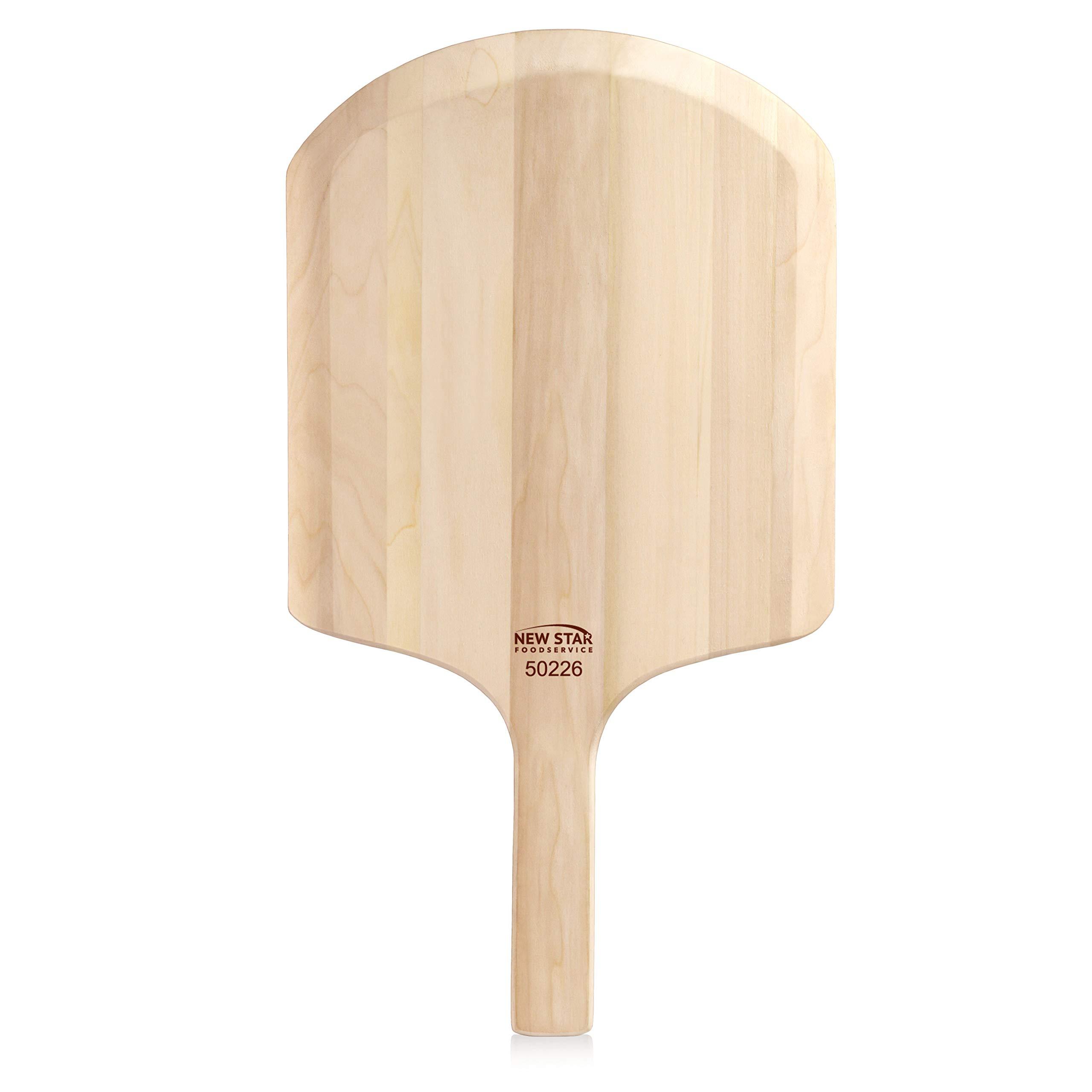 New Star Foodservice New Star Foodservice 50226 Restaurant-Grade Wooden Pizza Peel, 14" L x 12" W Plate, with 8" L Wooden Handle, 22" Overall Length
