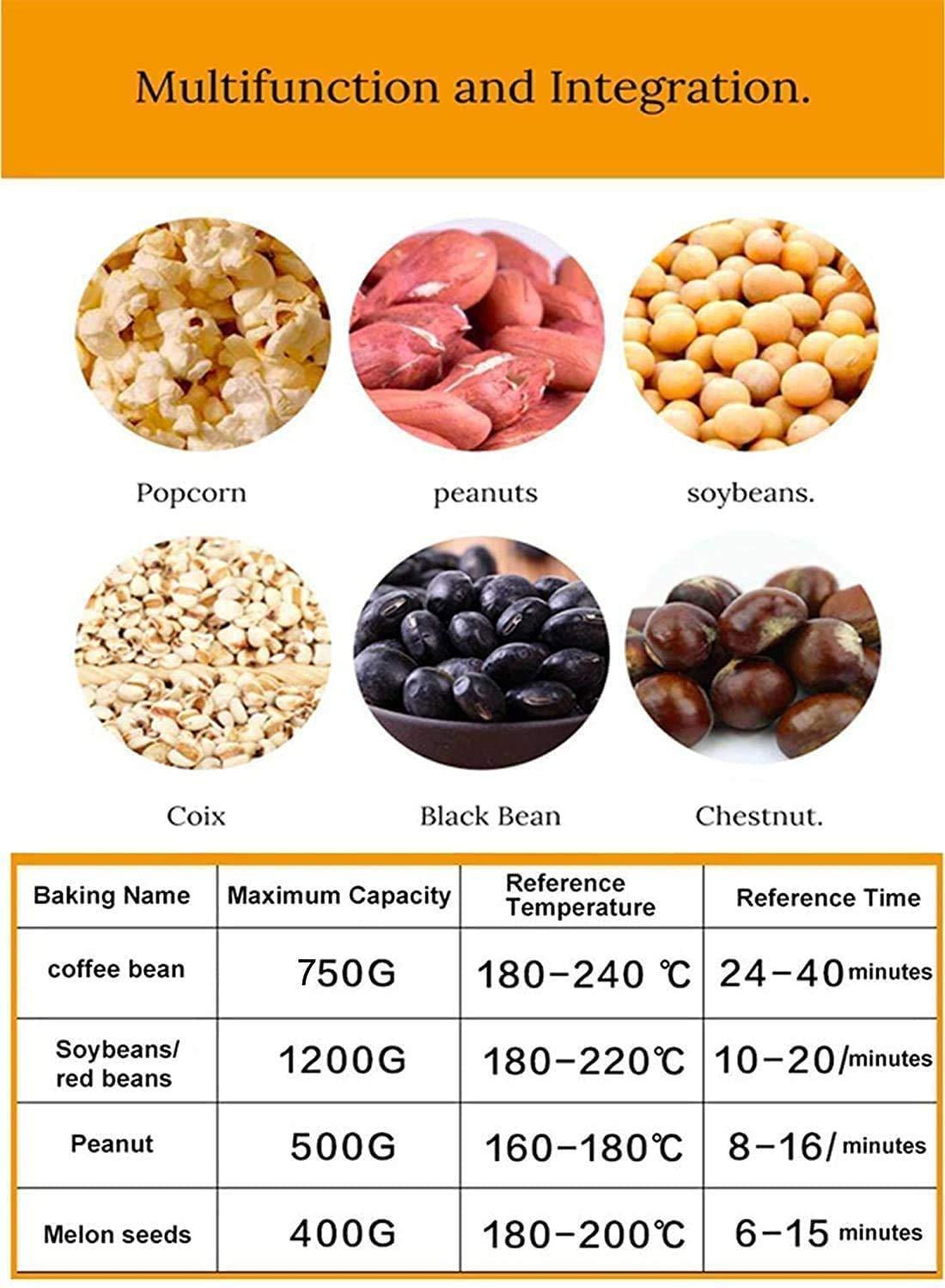 Mingfuxin Upgrade Coffee Roaster Machine for Home Use, 110V Household Electric Coffee Bean Roaster with Timer 1200W Roasting Machine Peanut Bean Home Coffee Roaster