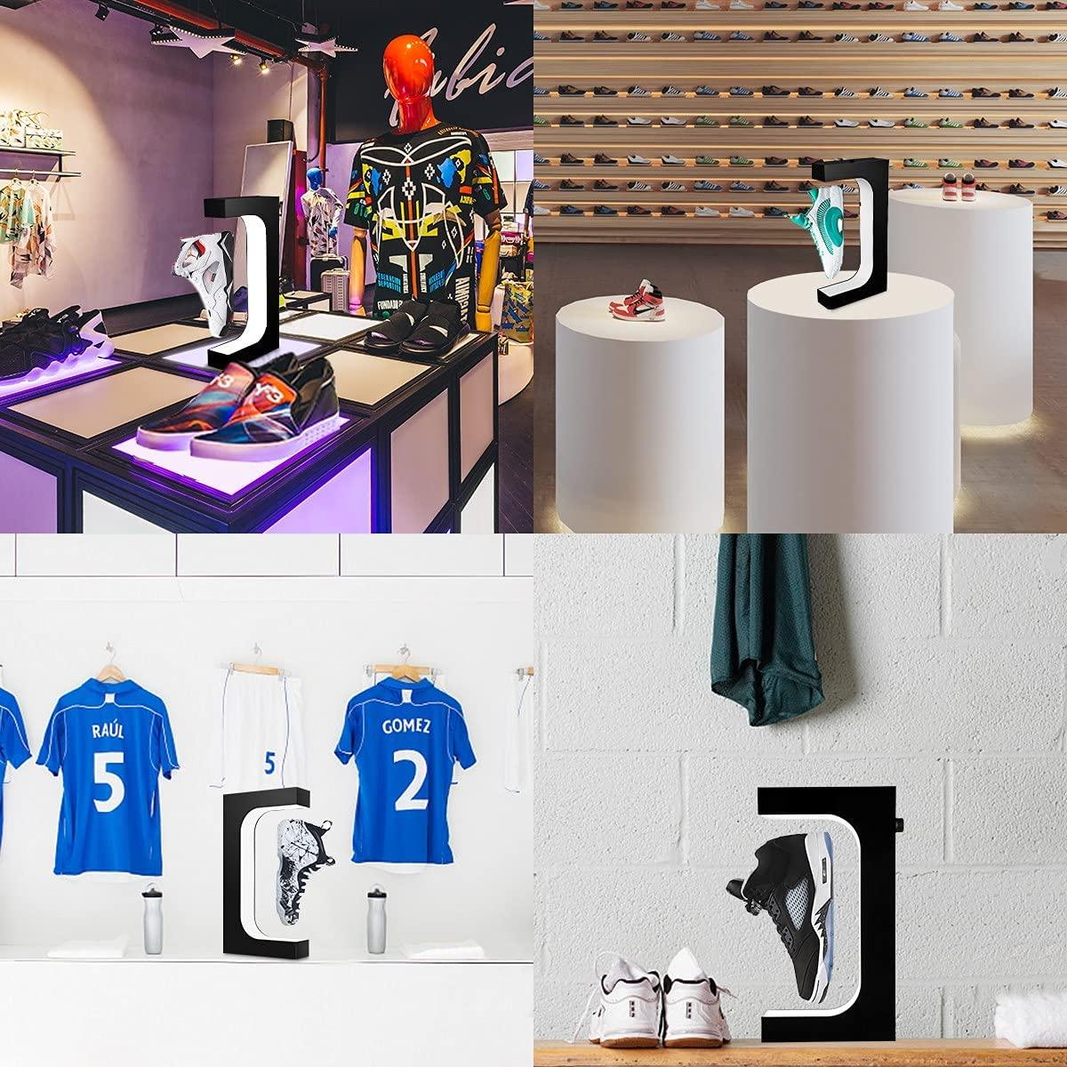 Yegvea Yegvea 360Rotation Floating Shoe Display Stand, Magnetic Levitation Sneaker Rack, with LED Light Sneaker levitating shoe shelf for Storefront Home Decor|Advertising Exhibition Shoe Store Show