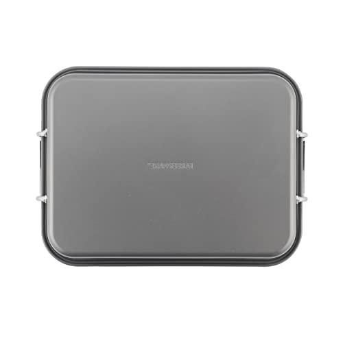 Farberware Farberware Bakeware Nonstick Steel Roaster with Flat Rack, 11-Inch x 15-Inch, Gray