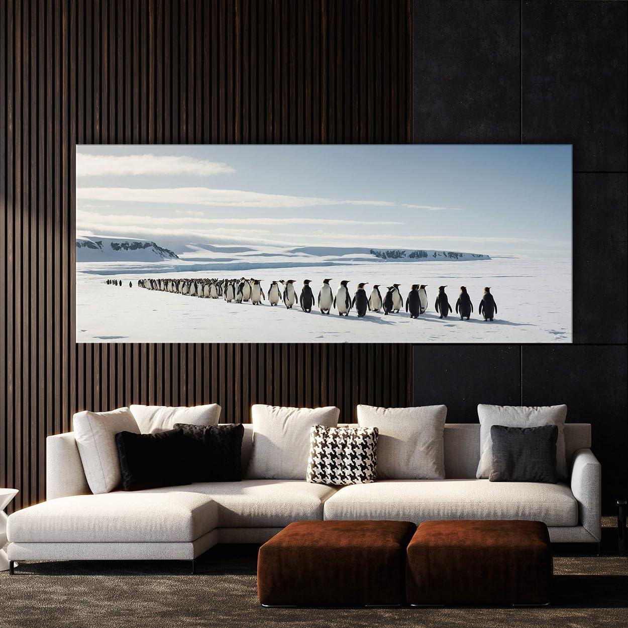 Sense Canvas Sense Canvas Penguin Odyssey 111 Canvas Art - Home Decor Wall Art Print Poster Painting Small 20x8 / 0.75\"