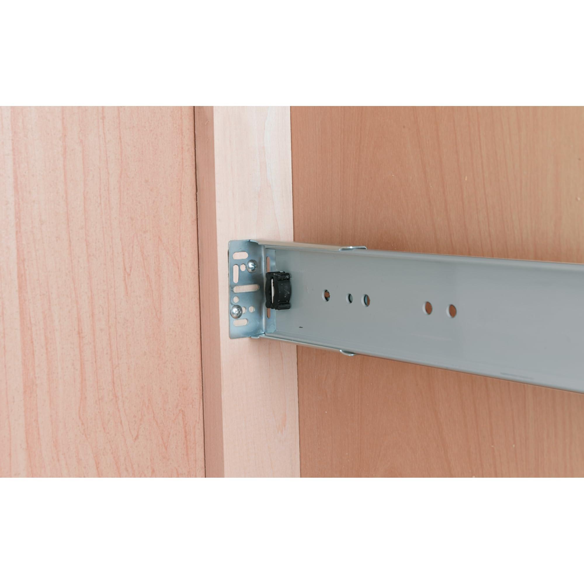 Rev-A-Shelf Rev-A-Shelf Double Pull-Out Trash Can for Base Kitchen& Bathroom Cabinets, 35 Qt Wood Top Mount Garbage Bin, 15\" x 1.5\" Face-Frame, White, 4WCTM-18DM2