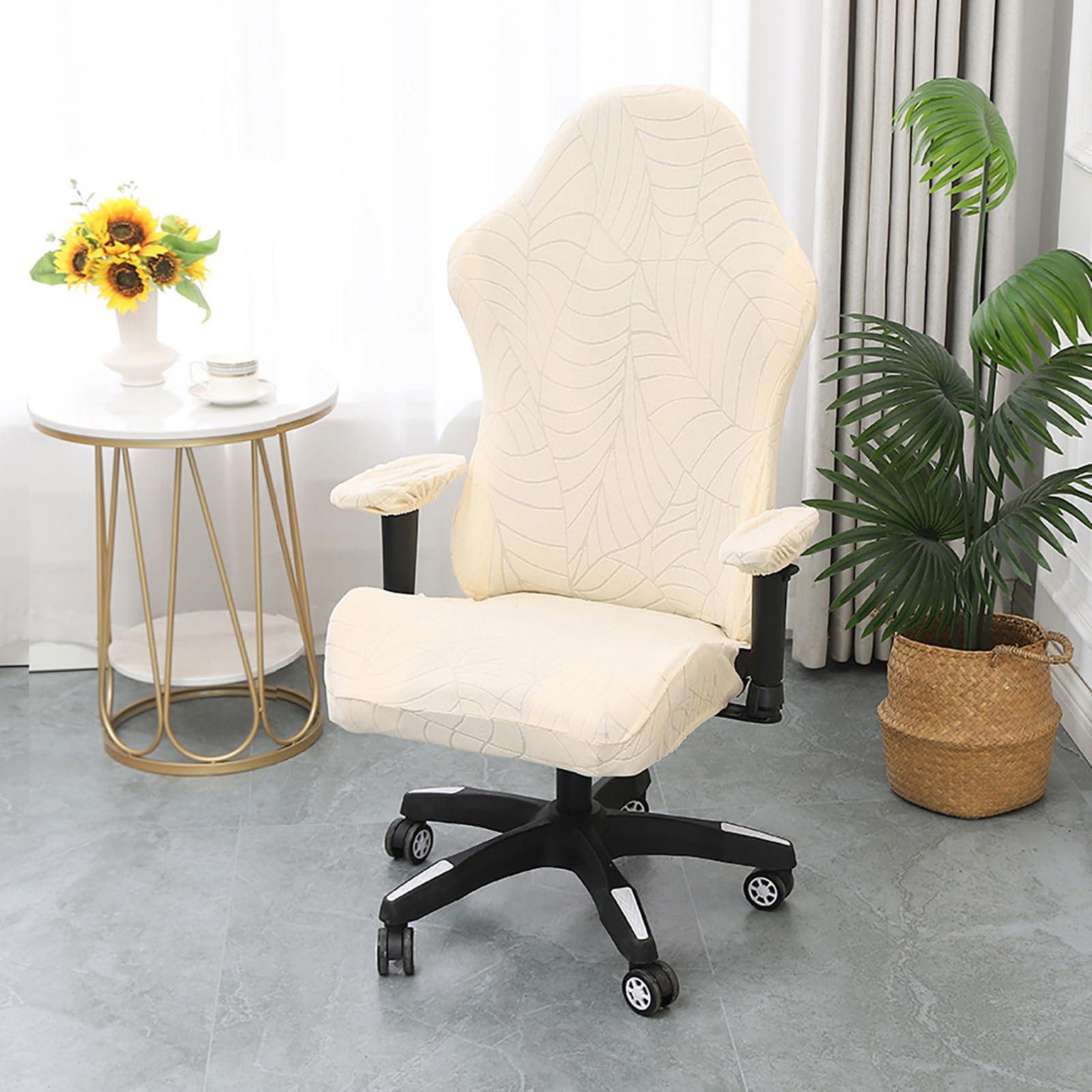 ZRCYXDW ZRCYXDW Ergonomic Gaming Chair Cover, Waterproof Computer Chair Slipcover Stretch Soft Gaming Chair Slipcover with Armrest Covers Gaming Chair Seat Cover Washable-Beige-Large