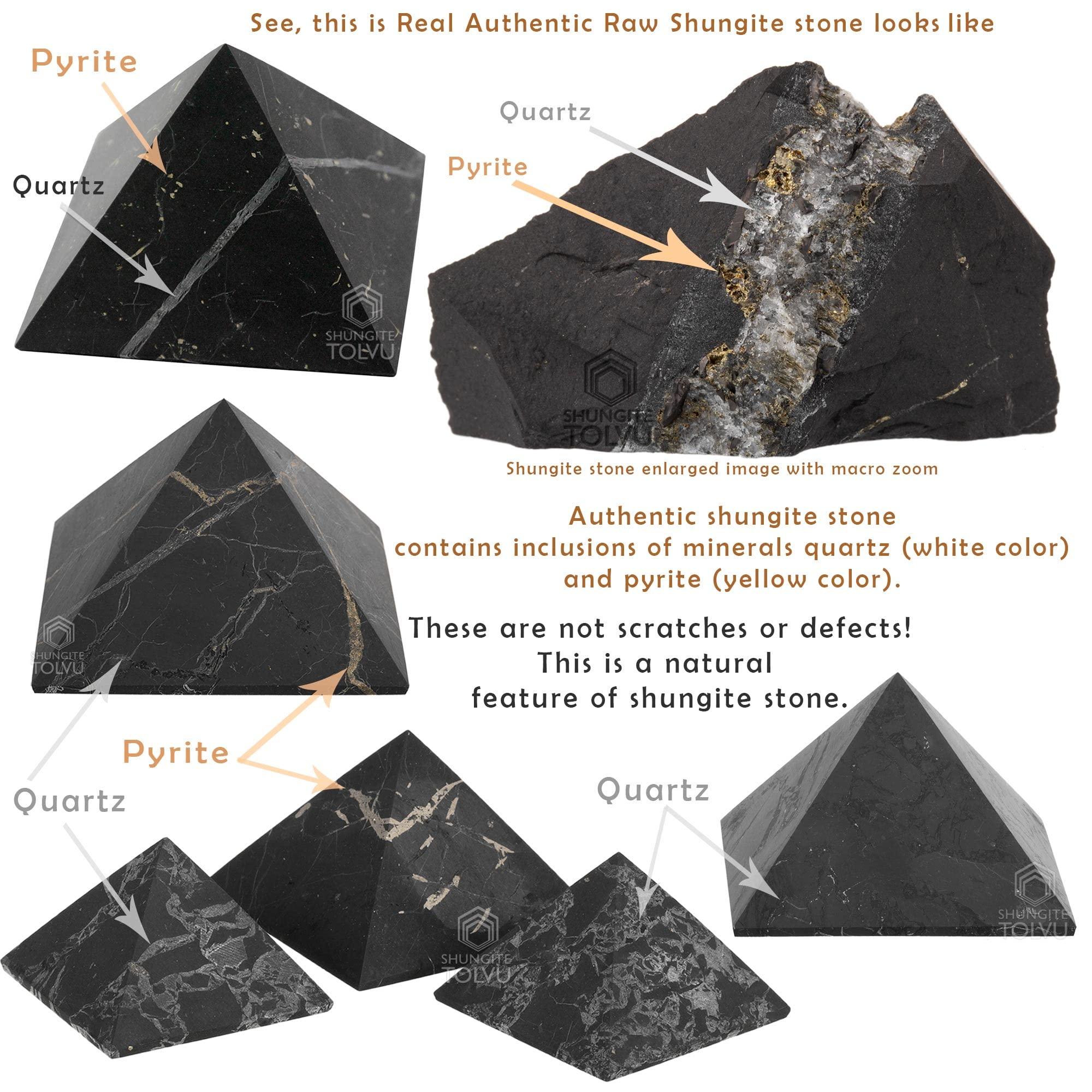 SHUNGITE TOLVU Big Shungite Pyramid - 4.7 inches - 12 - Unpolished - Authentic Russian Shungite Stone- TOLVU